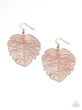Paparazzi Palm Leaf Copper Dangle Earrings (ED239)